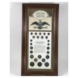 20th C. Coin Type Set - 25 Coins in Frame