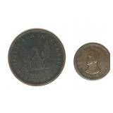 Plaster Token from 1837 & Civil War Token
