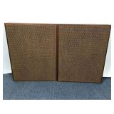 Vintage Wood Case Wall Mount Speaker Pair Unmarked