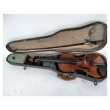 Old Violin in Case with Bow