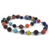 Cool Funky VTG Giant Mili-Glass Bead Necklace