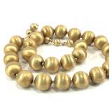 VTG Vendome Brushed Gold Beaded Necklace