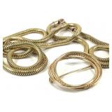 Gold Filled Necklace, Bracelet & Brooch