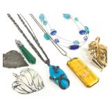 7 VTG Costume Necklaces & Pendants - Sterling