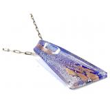 Sterling Chain Necklace w/ Art Glass Pendant