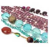 5 Vtg Glass Bead Necklaces & Bracelets +