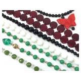 7 Vtg Glass Bead Necklaces & Bracelets