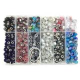 Multi-Color & Pattern Glass Beads w/ Organizer Box