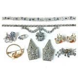 Group Of Costume Rhinestone Jewelry
