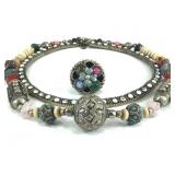 2 Costume Necklaces & Ring - Size 10