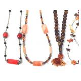 4 Vintage Necklaces w/ Semi-Precious Stones & More