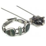 Vtg Artisan Necklace & Bracelet Set - Mid Century