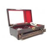 Jewelry Box w/ Many Costume Rings, Pendants & More