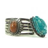 Scarab Pendant & Cuff Bracelet