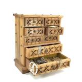 Wooden Jewelry Box Filled w/ Misc. Jewelry