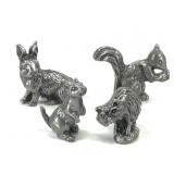 4 Small Wild Animal Metal Trinkets
