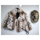 Jolt Fur Coat w/ Matching Hat - Size L