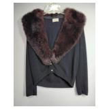 Faux Fur Button Up Cardigan