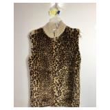 Carolina Colours Faux Fur Leopard Print Vest - M