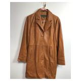 Harve Benard Leather Overcoat - M