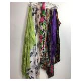 Group Of 9 Assorted Colorful Scarves