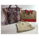 3 Large Warm Toned Purses