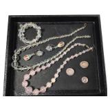 Rose Quartz Set & Antique Glass Bead Set
