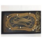 4 Vtg Gold Metal Chains & Belts