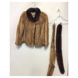 2-Color Vtg Mink Jacket & 2 Collars