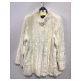 Dennis Basso White Faux Fur Coat