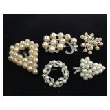 Vintage Faux Pearl Bling Pins & Brooches