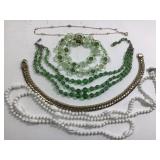 5 Costume Necklaces - Longest 54"