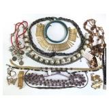 Large Group Of Many Chunky Bead Necklaces & More
