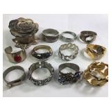 11 Cuffs / Bangles & Godinger Rose Trinket Dish