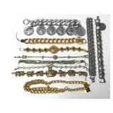 8 Chain Bracelets & Premier Qtz Watch