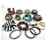 16 Bangles, Cuffs & Beaded Bracelets