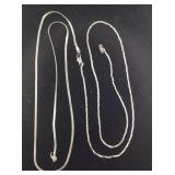 2 Sterling Silver Chain Necklaces