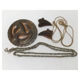 2 Gold Filled Necklaces & Copper Artisan Set