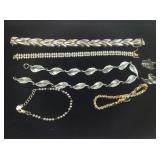 6 Sterling Silver Bracelets, Necklace & Screw-Ons