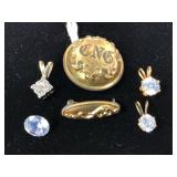 Civil War CNG Brass Button & Gold Colored Pendants