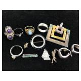 Group of Various Vintage Sterling Jewelry