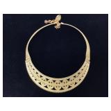 Gold Metal Wire & Mesh Adj. Collar