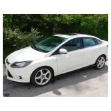 2013 White Ford Focus Titanium 4 Door 54K Miles