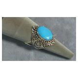 Size 9 Turquoise Sterling Ring