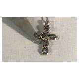Six Stone Labradorite SS Cross w/ Box Chain