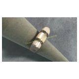 Size 7 Sterling Marcasite & Pink Shell Ring