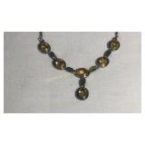 Six Stone Sterling Silver Imperial Topaz Necklace