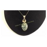 Sterling Silver Citrine & Jasper Pendant