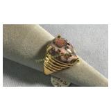 Size 10 Sterling Leopard Jasper Ring