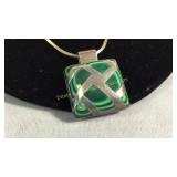 Mexican Silver Malachite Pendant